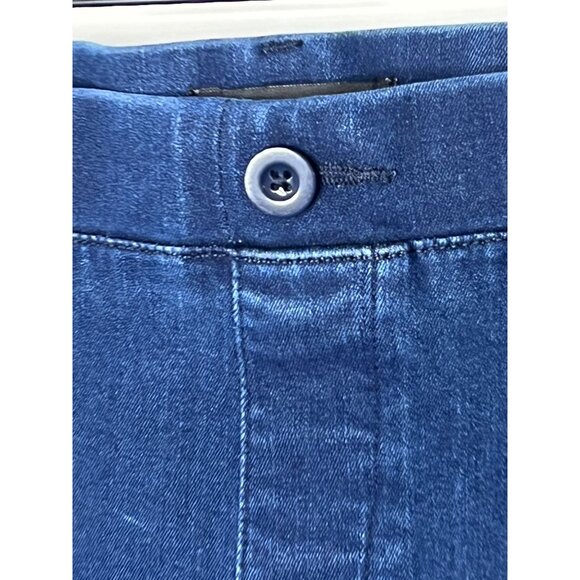 Betabrand Pull-On Straight Leg Blue Denim Pants Women’s Medium Petite Stretch - Picture 4 of 14